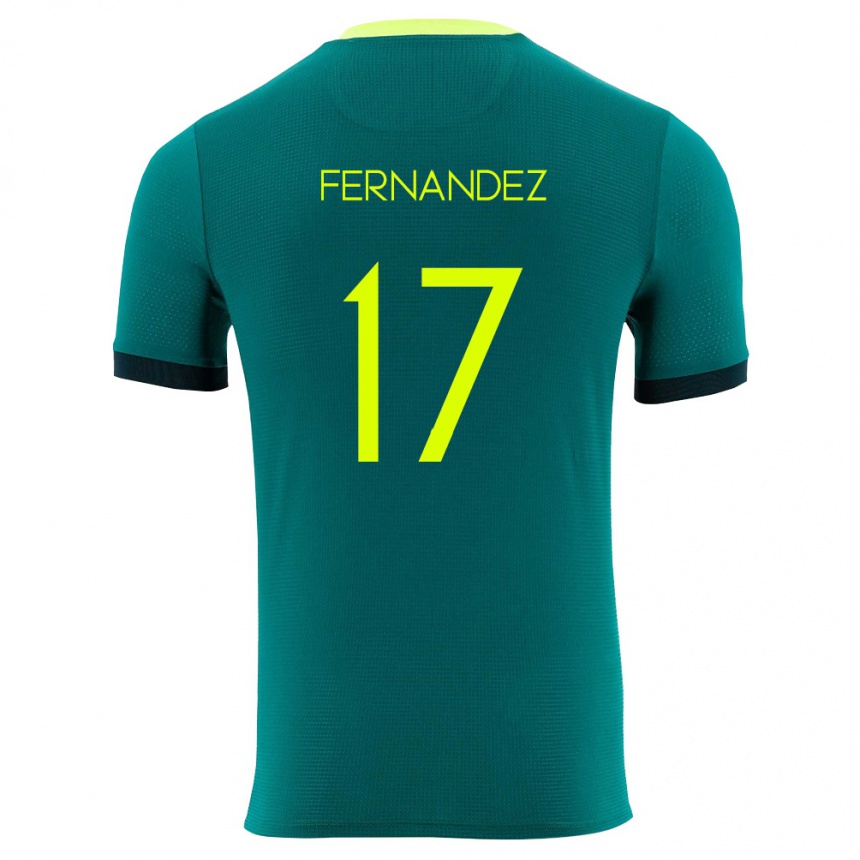 ילדים כדורגל בוליביה Roberto Fernández #17 ירוק צהוב שחור ג'רזי ביתית 26-28