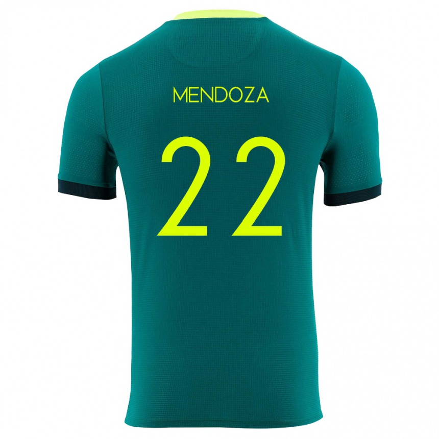 ילדים כדורגל בוליביה Gonzalo Mendoza #22 ירוק צהוב שחור ג'רזי ביתית 26-28