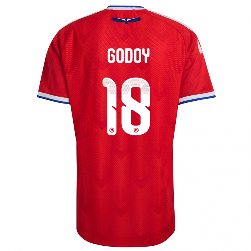 ילדים כדורגל צ'ילה Rodrigo Godoy #18 אדום לבן כחול ג'רזי ביתית 26-28