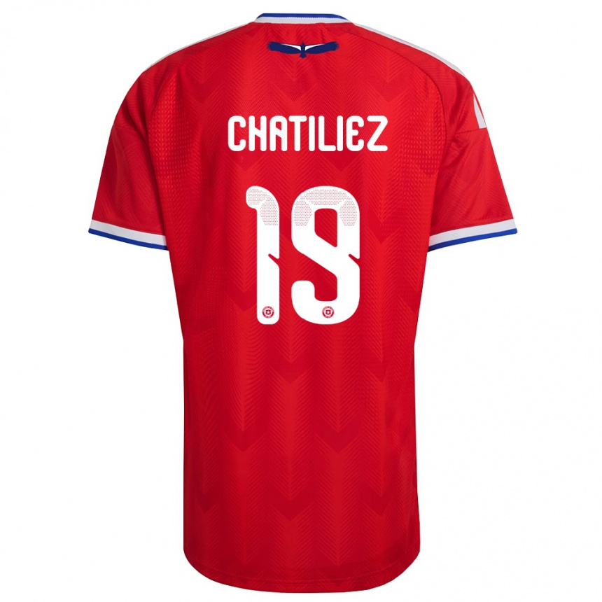 ילדים כדורגל צ'ילה Willy Chatiliez #19 אדום לבן כחול ג'רזי ביתית 26-28