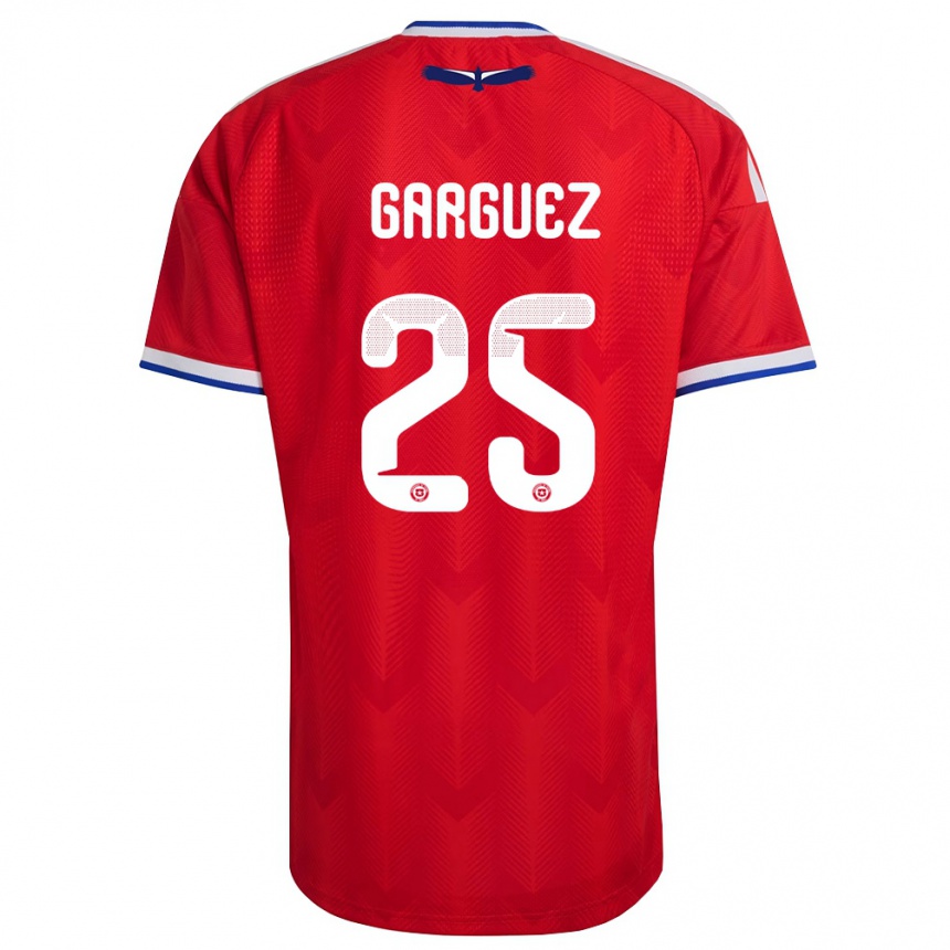 ילדים כדורגל צ'ילה Ian Garguez #25 אדום לבן כחול ג'רזי ביתית 26-28