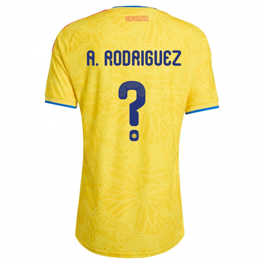 ילדים כדורגל קולומביה Andrés Rodríguez #0 צהוב כחול אדום ג'רזי ביתית 26-28