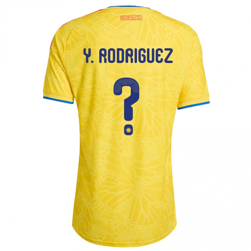 ילדים כדורגל קולומביה Yefrei Rodríguez #0 צהוב כחול אדום ג'רזי ביתית 26-28