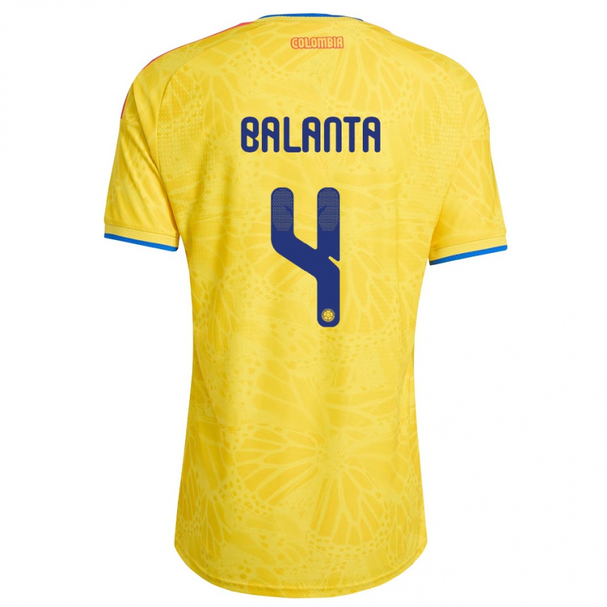ילדים כדורגל קולומביה Marlon Balanta #4 צהוב כחול אדום ג'רזי ביתית 26-28