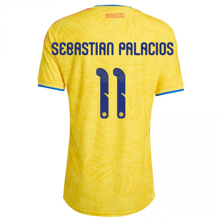 ילדים כדורגל קולומביה Juan Sebastián Palacios #11 צהוב כחול אדום ג'רזי ביתית 26-28