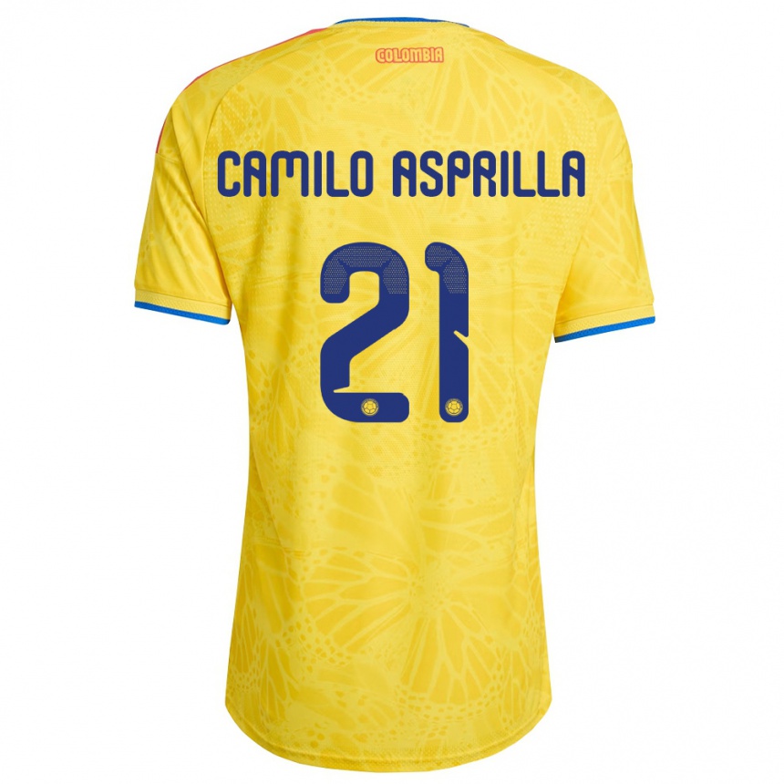ילדים כדורגל קולומביה Juan Camilo Asprilla #21 צהוב כחול אדום ג'רזי ביתית 26-28