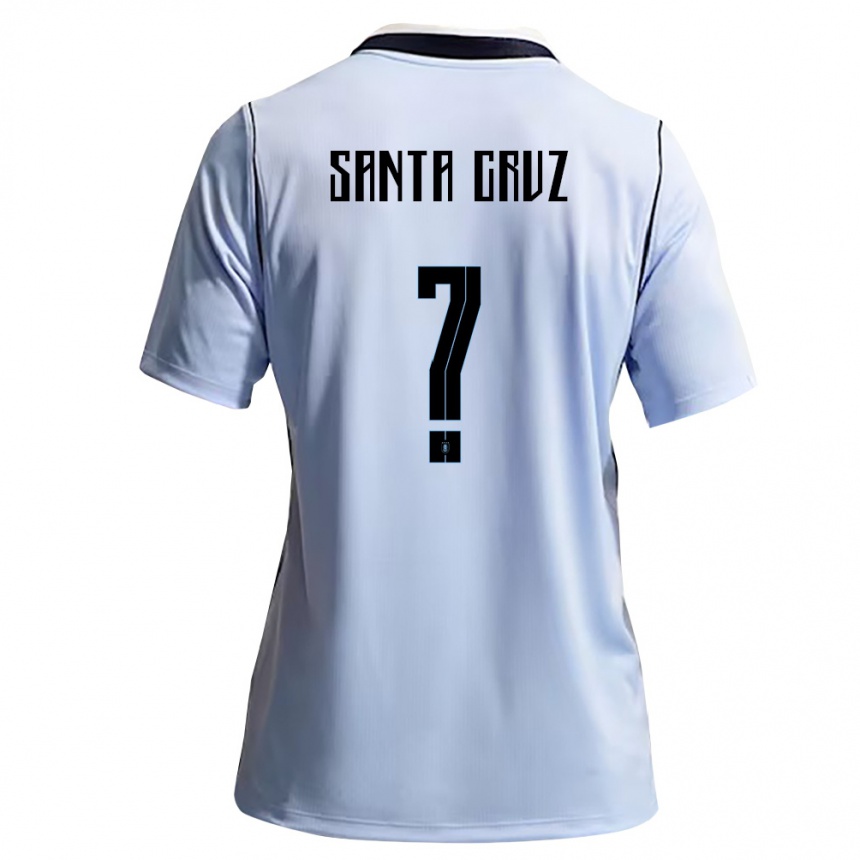 ילדים כדורגל אורוגוואי Braian Santa Cruz #0 כחול שמיים לבן ג'רזי ביתית 26-28