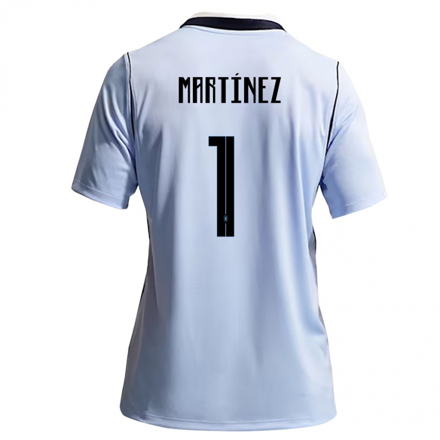 ילדים כדורגל אורוגוואי Kevin Martínez #1 כחול שמיים לבן ג'רזי ביתית 26-28
