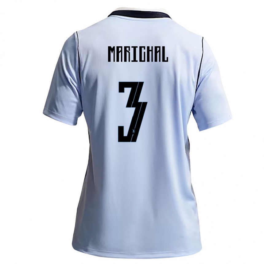 ילדים כדורגל אורוגוואי ניקולס מריצ'ל #3 כחול שמיים לבן ג'רזי ביתית 26-28
