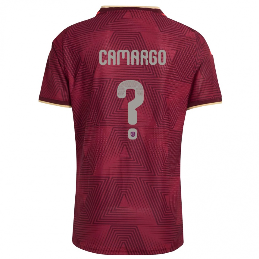 ילדים כדורגל ונצואלה חזוס קמרגו #0 בורדו זהב צהוב ג'רזי ביתית 26-28