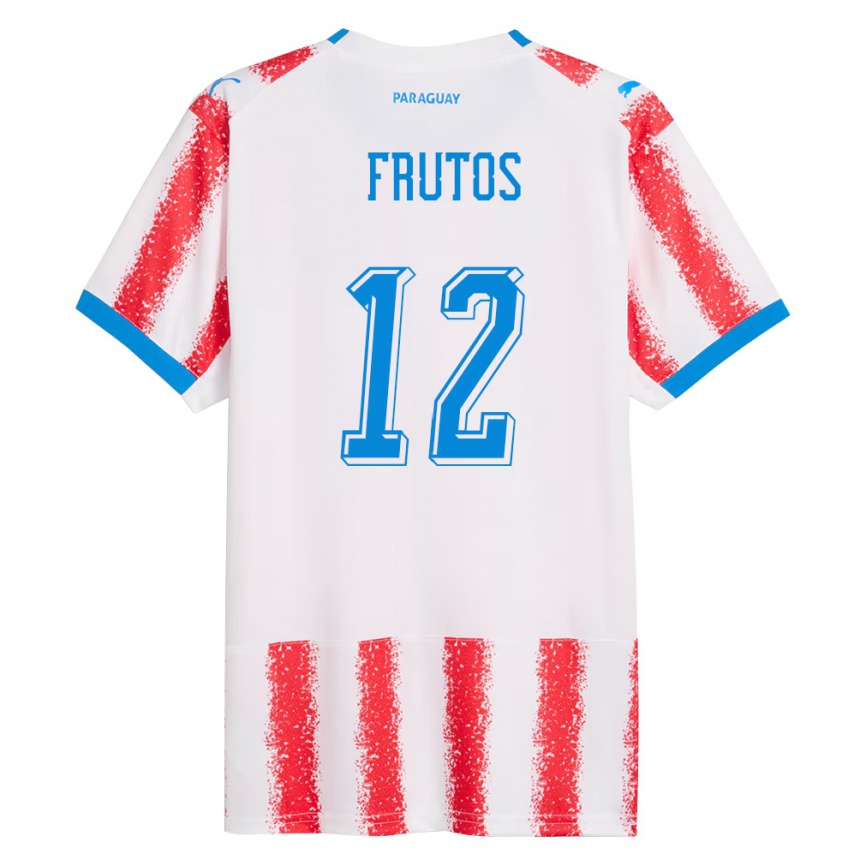 ילדים כדורגל פרגוואי Rodrigo Frutos #12 לבן אדום כחול ג'רזי ביתית 26-28