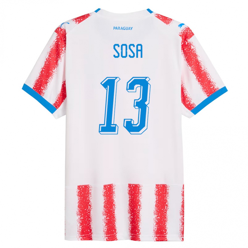 ילדים כדורגל פרגוואי Alex Sosa #13 לבן אדום כחול ג'רזי ביתית 26-28