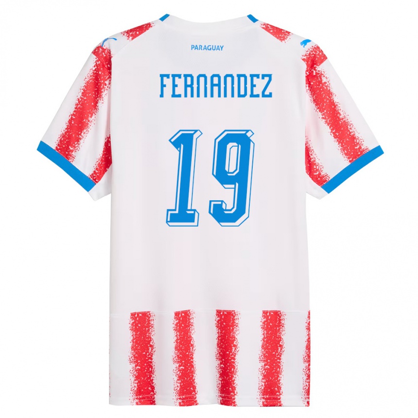 ילדים כדורגל פרגוואי David Fernández #19 לבן אדום כחול ג'רזי ביתית 26-28