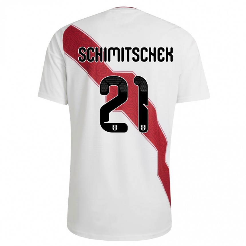 ילדים כדורגל פרו Ian Schimitschek #21 לבן אדום שחור ג'רזי ביתית 26-28