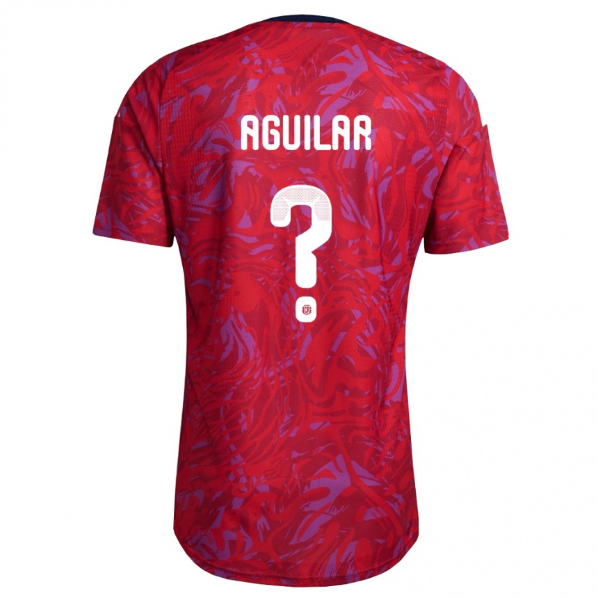 ילדים כדורגל קוסטה ריקה דיילן אגילר #0 אדום סגול כהה ג'רזי ביתית 26-28