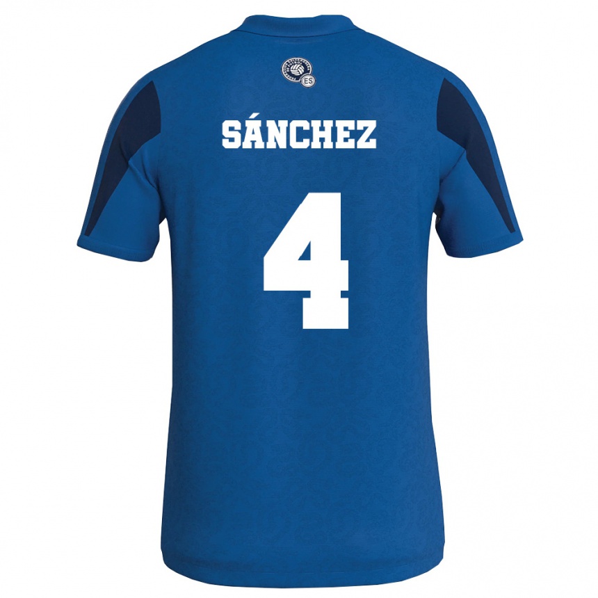 ילדים כדורגל אל סלוודור Piero Sánchez #4 כחול כהה ג'רזי ביתית 26-28