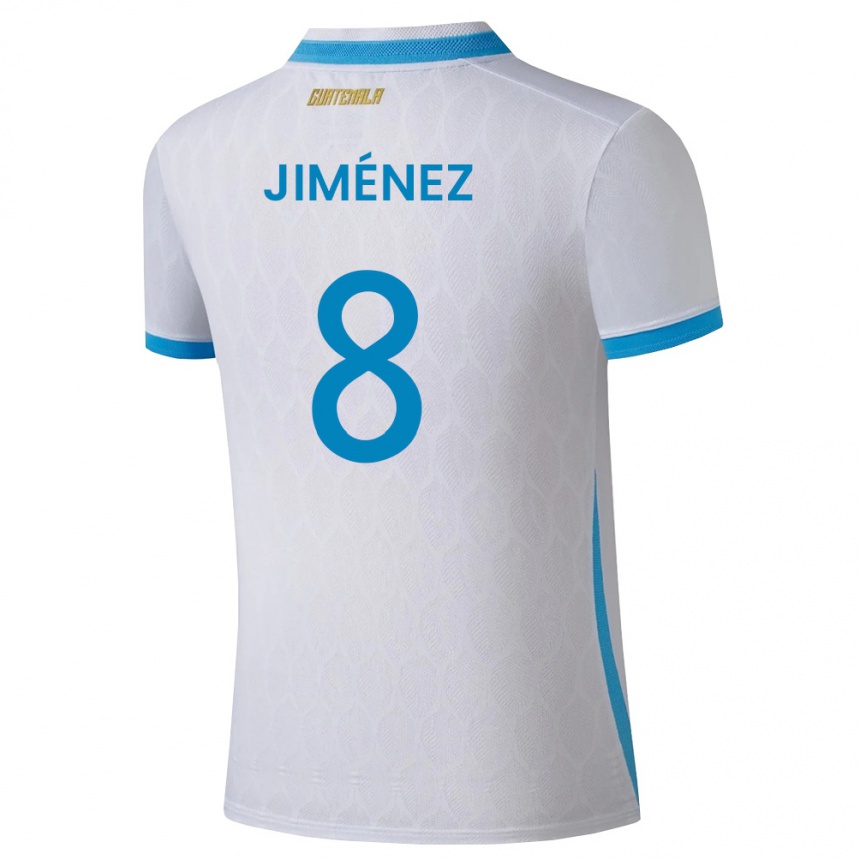 ילדים כדורגל גואטמלה Andoni Jiménez #8 לבן כחול שמיים זהב ג'רזי ביתית 26-28