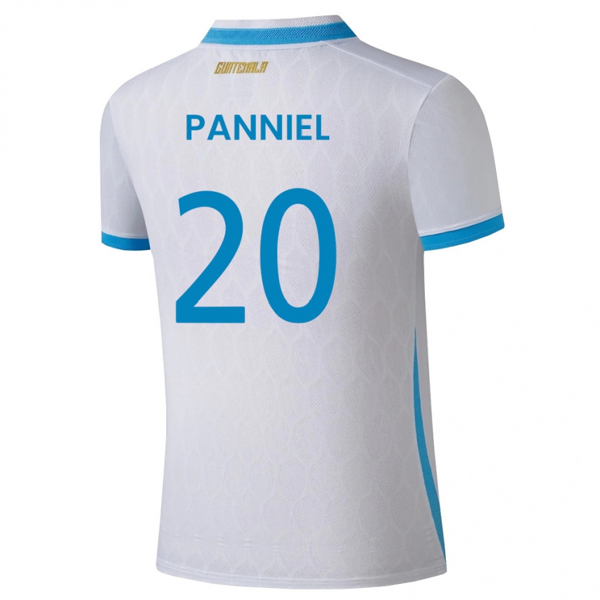 ילדים כדורגל גואטמלה Troi Panniel #20 לבן כחול שמיים זהב ג'רזי ביתית 26-28