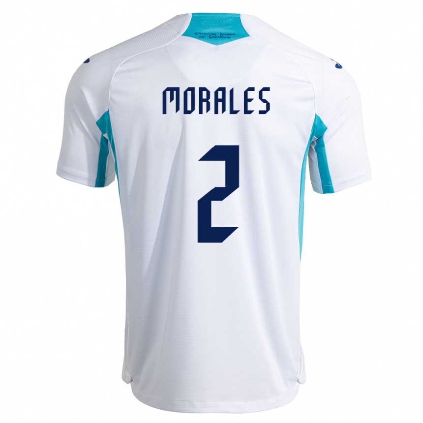 ילדים כדורגל הונדורס Yensel Morales #2 לבן כחול כחול שמיים ג'רזי ביתית 26-28