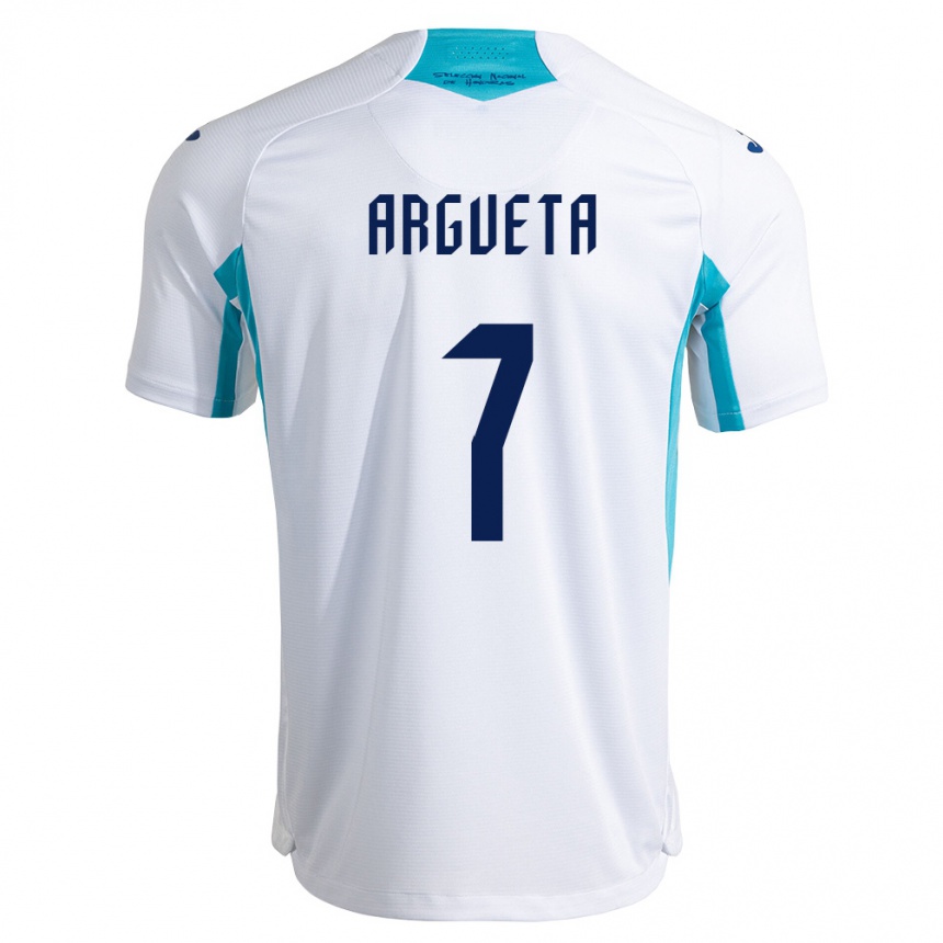 ילדים כדורגל הונדורס Jonathan Argueta #7 לבן כחול כחול שמיים ג'רזי ביתית 26-28