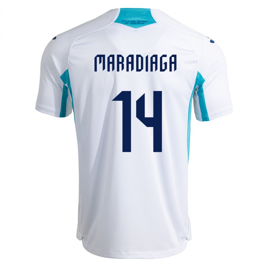 ילדים כדורגל הונדורס Ángel Maradiaga #14 לבן כחול כחול שמיים ג'רזי ביתית 26-28