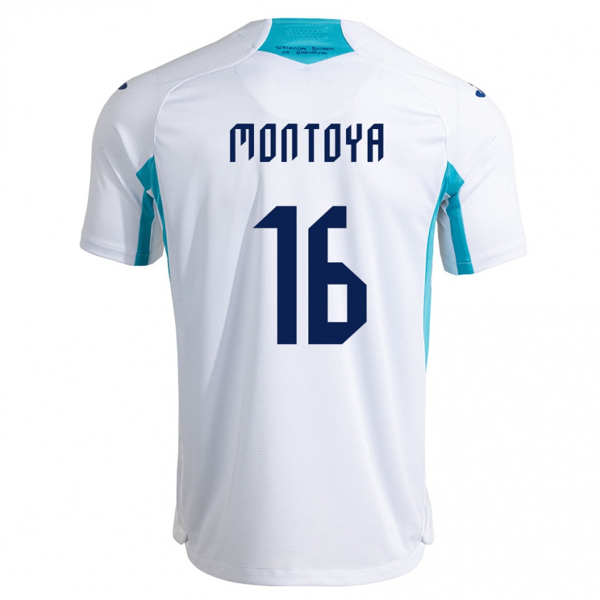 ילדים כדורגל הונדורס Luis Montoya #16 לבן כחול כחול שמיים ג'רזי ביתית 26-28