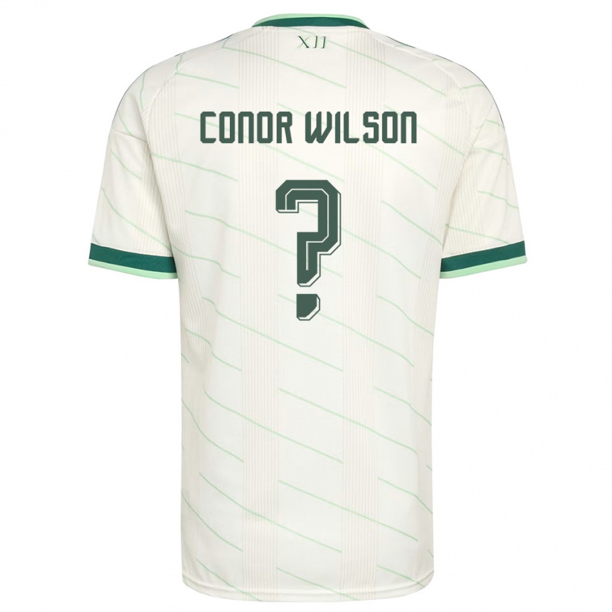 ילדים כדורגל צפון אירלנד Conor Wilson #0 לבן ירוק הרחק ג'רזי 26-28