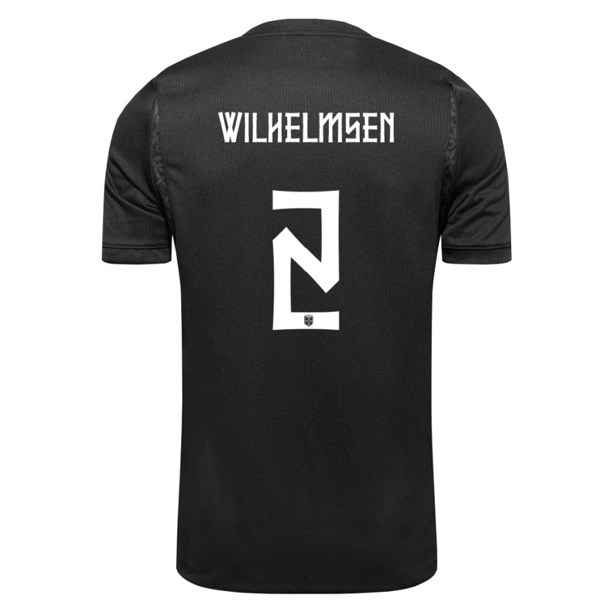 ילדים כדורגל נורבגיה Andreas Wilhelmsen #2 שחור הרחק ג'רזי 26-28
