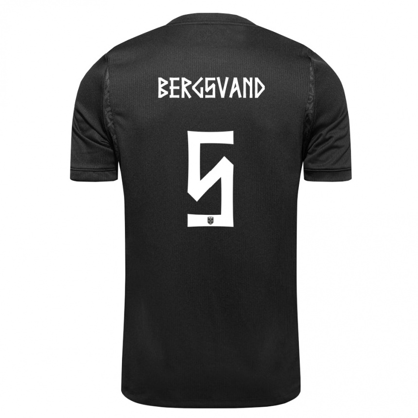 ילדים כדורגל נורבגיה Guro Bergsvand #5 שחור הרחק ג'רזי 26-28