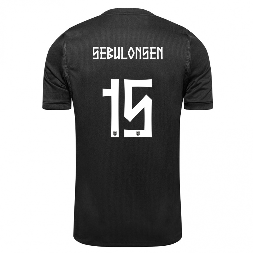 ילדים כדורגל נורבגיה Sebastian Sebulonsen #15 שחור הרחק ג'רזי 26-28