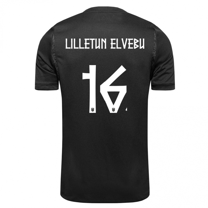 ילדים כדורגל נורבגיה Aleksander Lilletun Elvebu #16 שחור הרחק ג'רזי 26-28