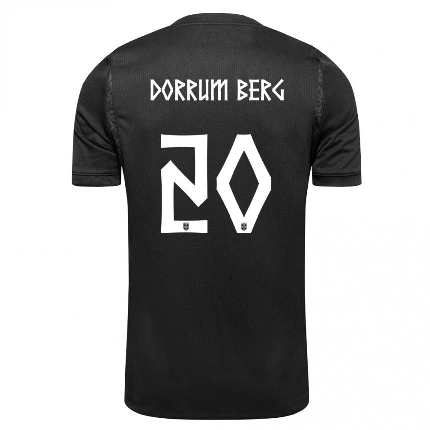 ילדים כדורגל נורבגיה Fredrik Dørrum Berg #20 שחור הרחק ג'רזי 26-28