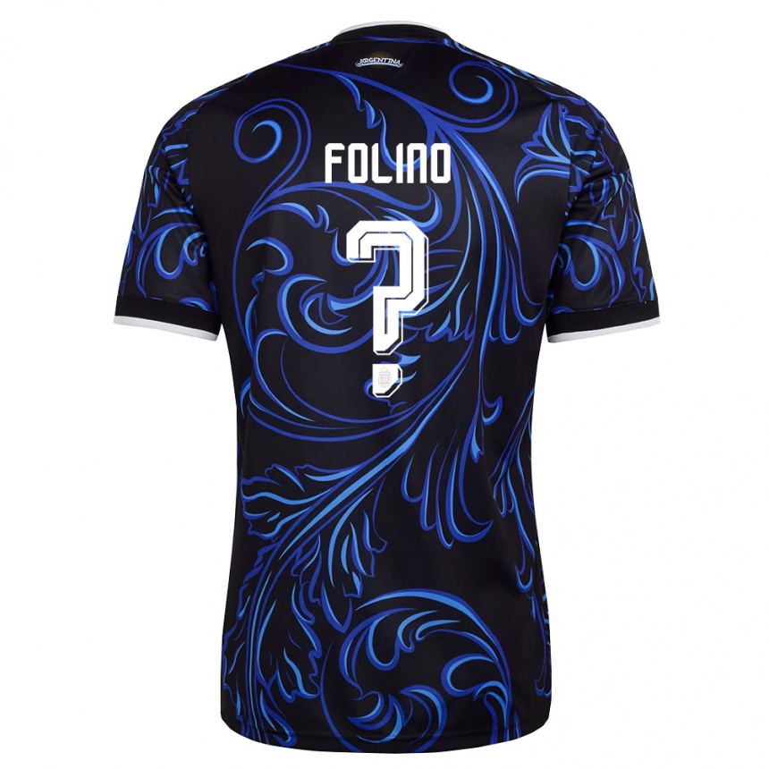 ילדים כדורגל ארגנטינה Benjamin Folino #0 שחור לבן כחול שמיים הרחק ג'רזי 26-28