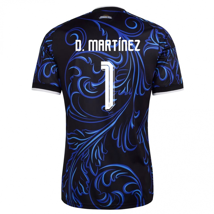 ילדים כדורגל ארגנטינה Dylan Martínez #1 שחור לבן כחול שמיים הרחק ג'רזי 26-28