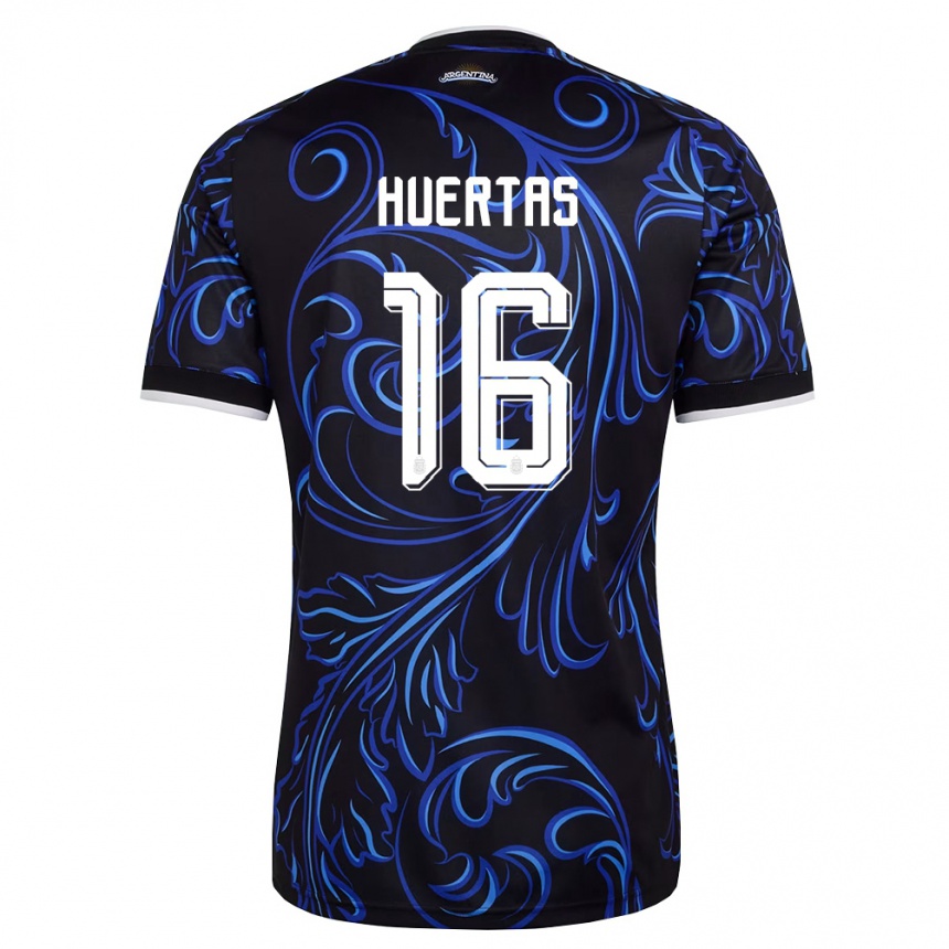 ילדים כדורגל ארגנטינה Valentino Huertas #16 שחור לבן כחול שמיים הרחק ג'רזי 26-28
