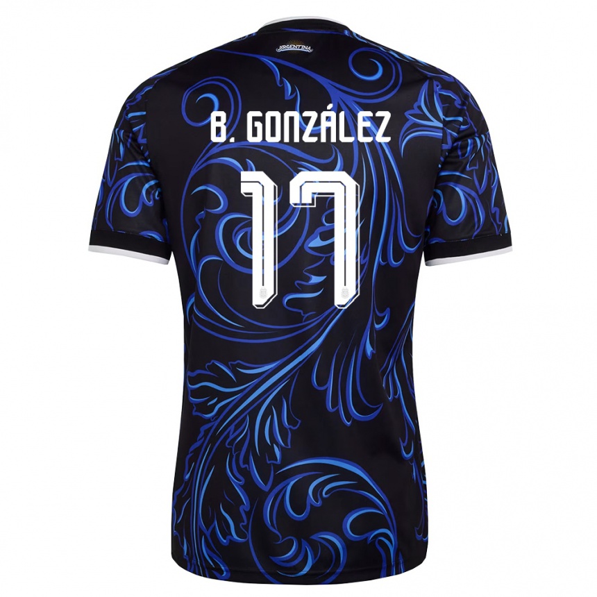 ילדים כדורגל ארגנטינה Bautista González #17 שחור לבן כחול שמיים הרחק ג'רזי 26-28