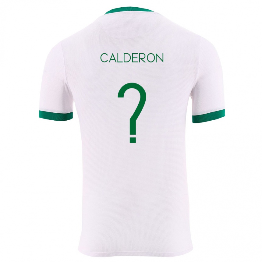 ילדים כדורגל בוליביה Micaela Calderon #0 לבן ירוק אדום הרחק ג'רזי 26-28