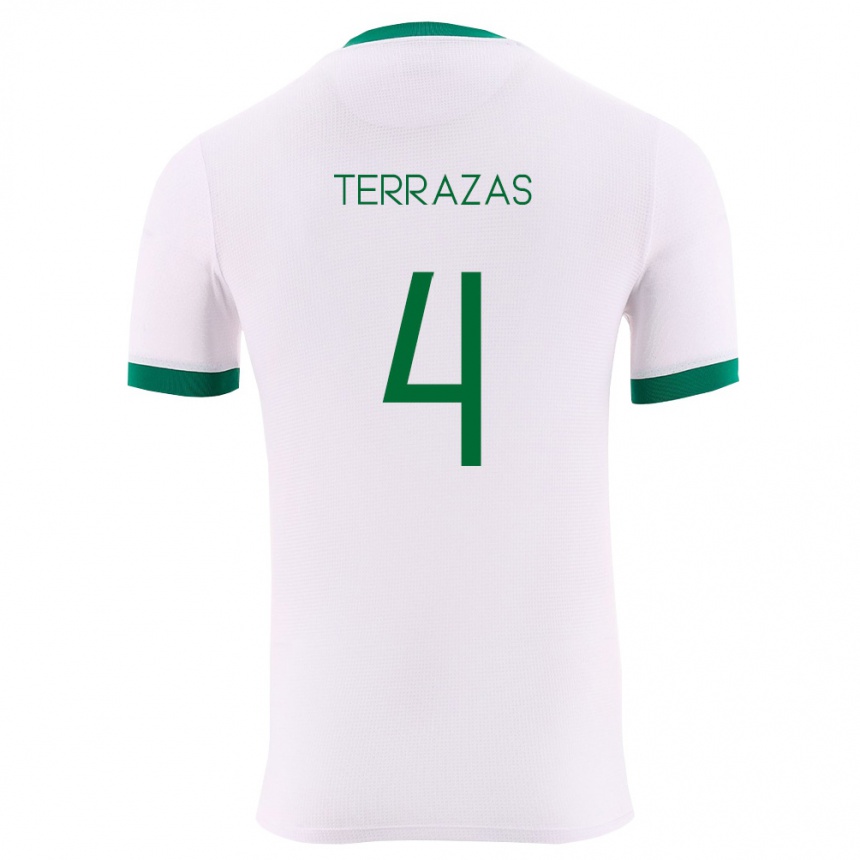 ילדים כדורגל בוליביה Sergio Terrazas #4 לבן ירוק אדום הרחק ג'רזי 26-28