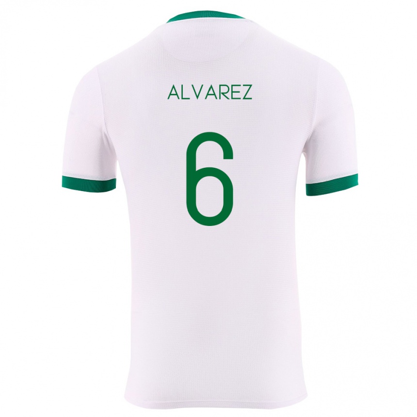 ילדים כדורגל בוליביה Eduardo Álvarez #6 לבן ירוק אדום הרחק ג'רזי 26-28
