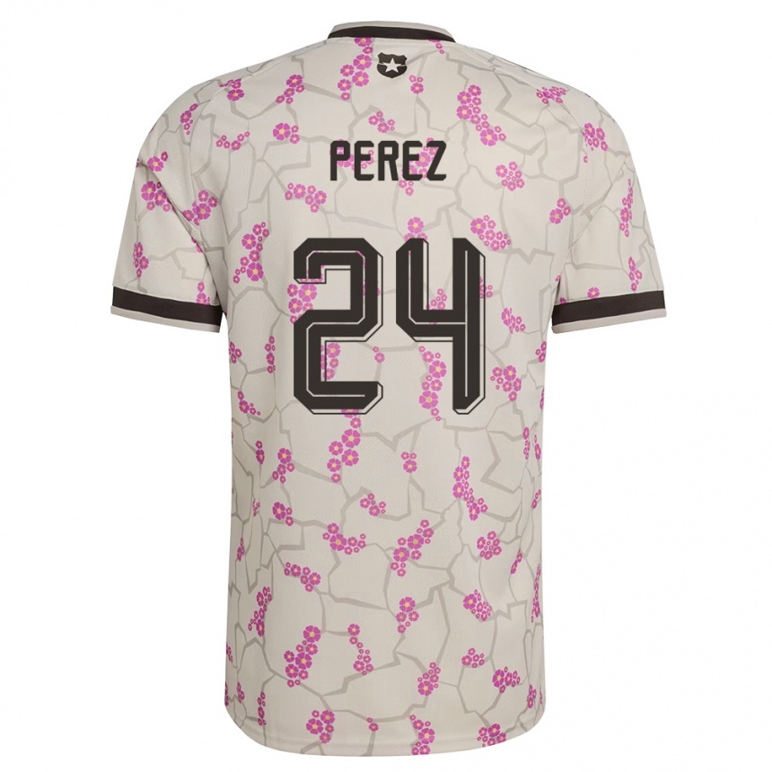 ילדים כדורגל צ'ילה César Pérez #24 לבן סגול הרחק ג'רזי 26-28