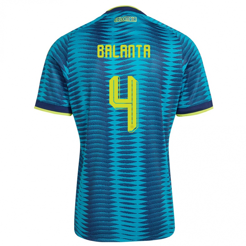 ילדים כדורגל קולומביה Marlon Balanta #4 כחול כהה צהוב הרחק ג'רזי 26-28