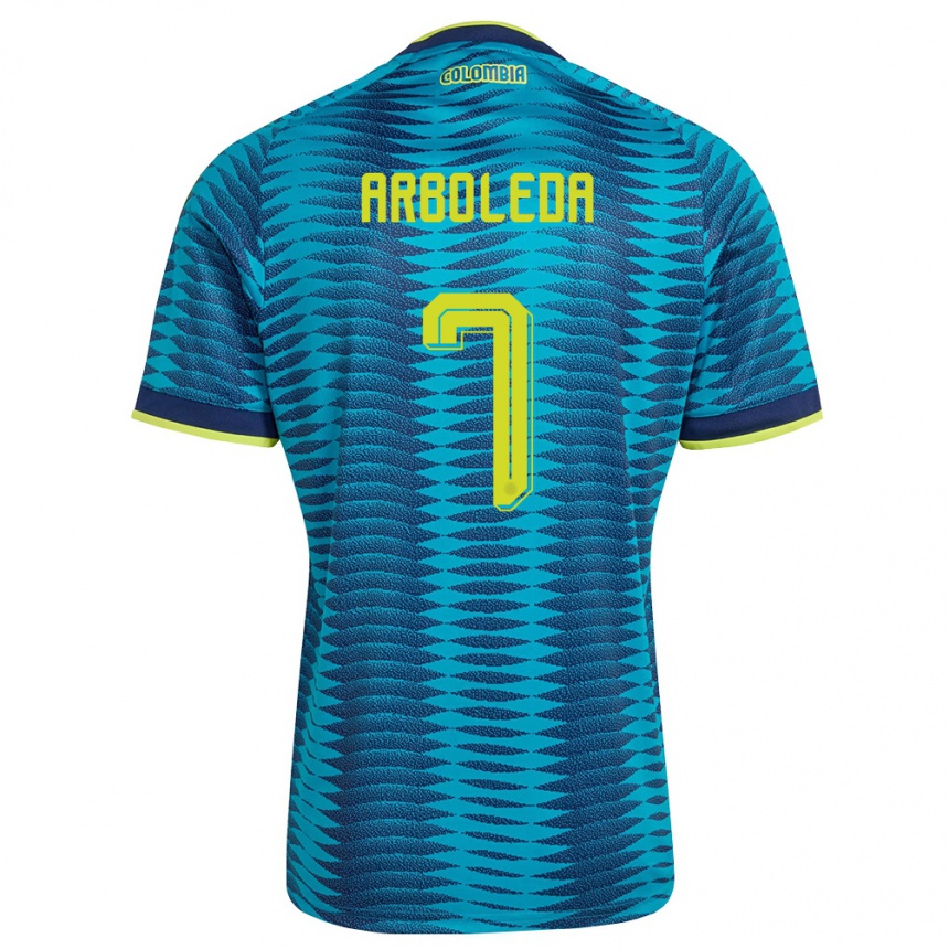ילדים כדורגל קולומביה Cristian Arboleda #7 כחול כהה צהוב הרחק ג'רזי 26-28