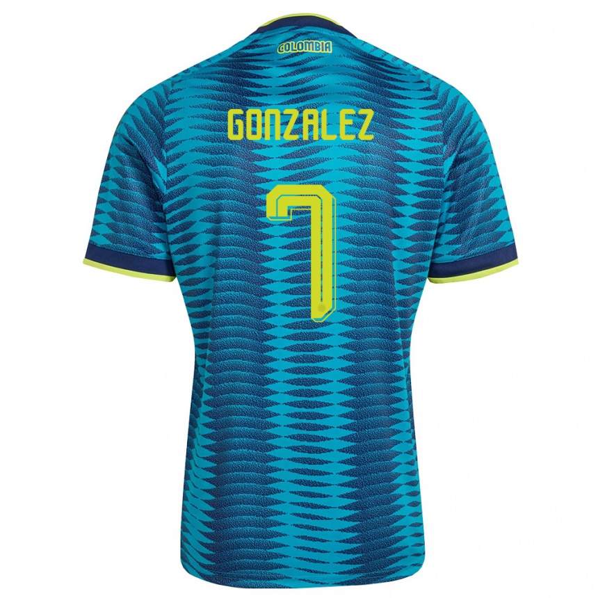 ילדים כדורגל קולומביה Celis González #7 כחול כהה צהוב הרחק ג'רזי 26-28