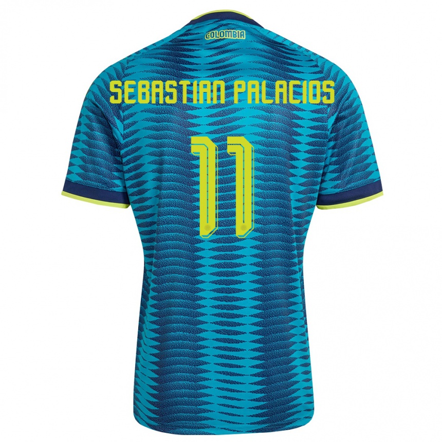 ילדים כדורגל קולומביה Juan Sebastián Palacios #11 כחול כהה צהוב הרחק ג'רזי 26-28