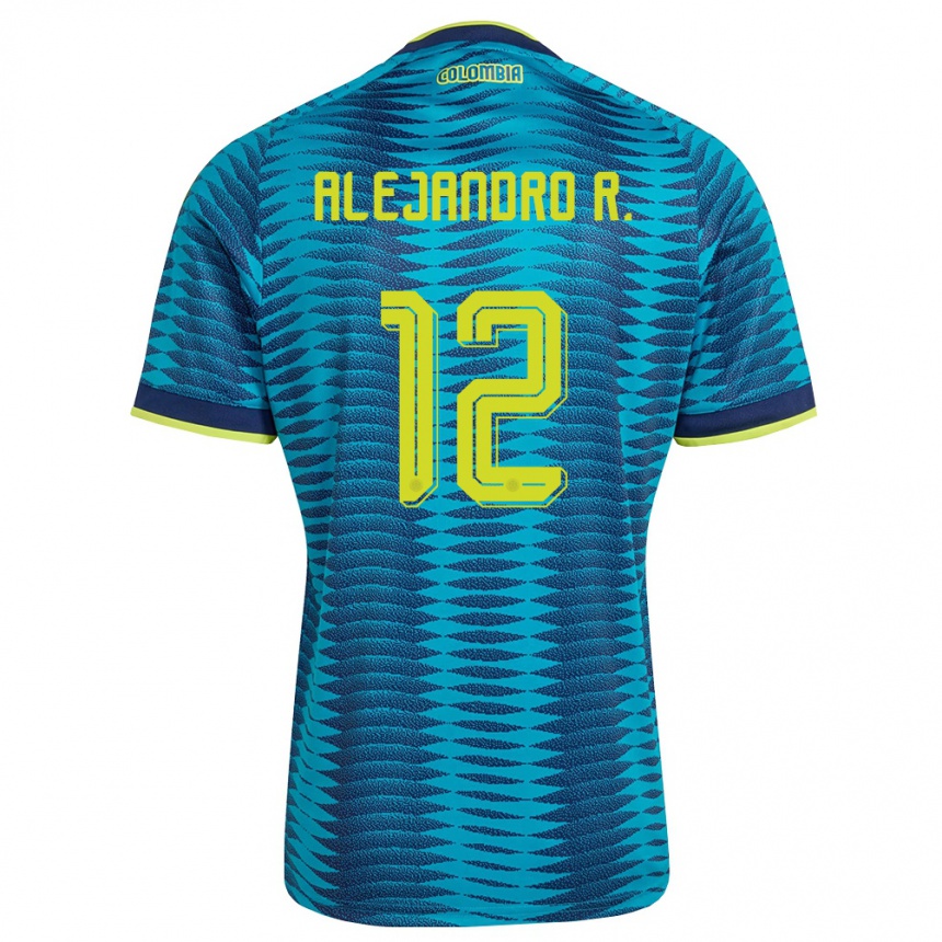 ילדים כדורגל קולומביה Alejandro Rodríguez #12 כחול כהה צהוב הרחק ג'רזי 26-28