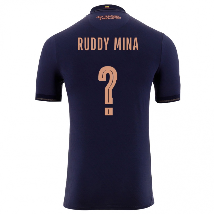 ילדים כדורגל אקוודור Ruddy Mina #0 כהה זהב הרחק ג'רזי 26-28