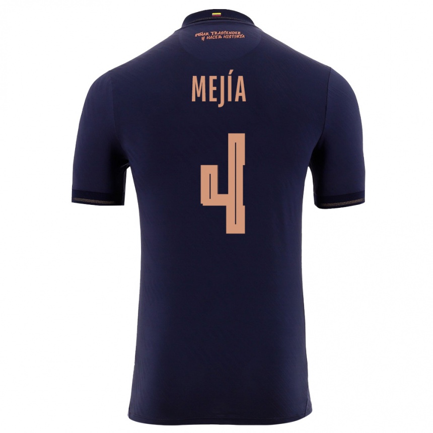 ילדים כדורגל אקוודור Jordan Mejía #4 כהה זהב הרחק ג'רזי 26-28