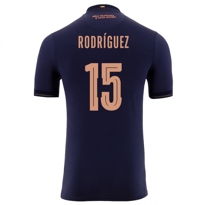 ילדים כדורגל אקוודור Juan Rodríguez #15 כהה זהב הרחק ג'רזי 26-28