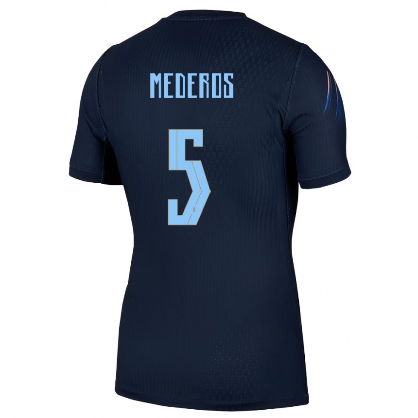 ילדים כדורגל אורוגוואי Rodrigo Mederos #5 שחור כחול הרחק ג'רזי 26-28