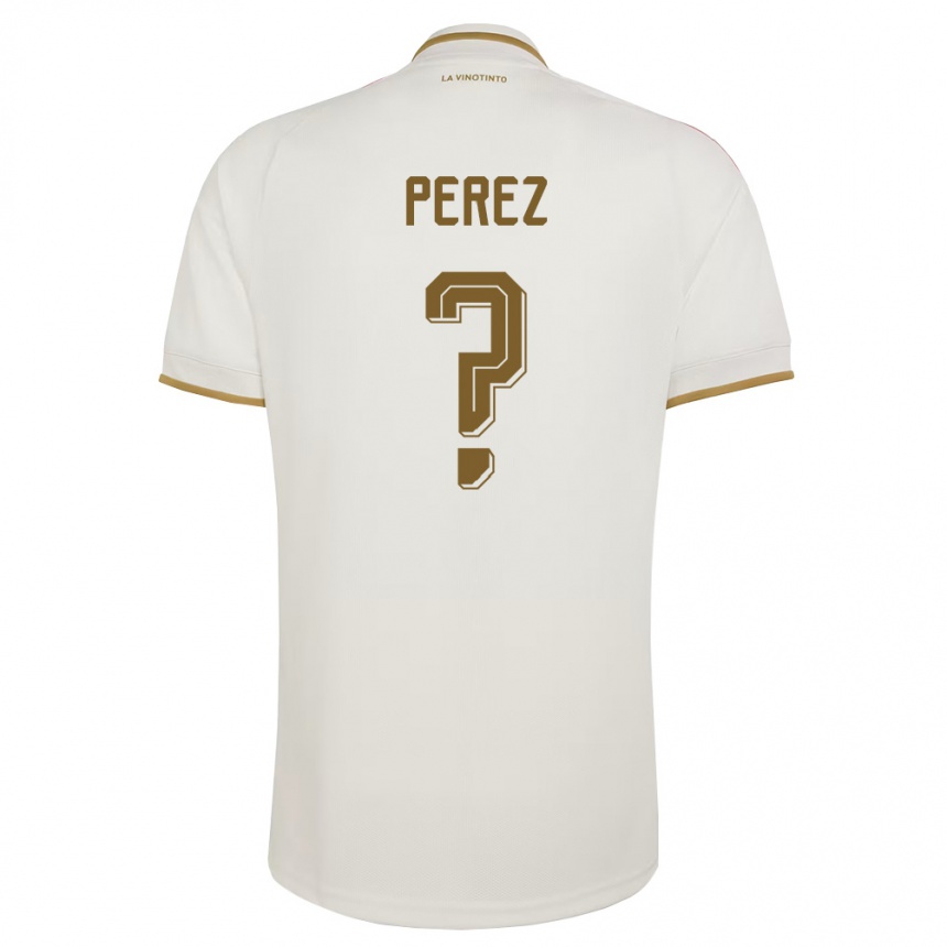 ילדים כדורגל ונצואלה Yonaiber Perez #0 שמנת צהוב הרחק ג'רזי 26-28